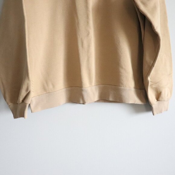 Ragdoll‎ LA Women's Sz M Tan Fleece Crewneck Pullover Stretch Ribbed Sweater - Picture 9 of 12